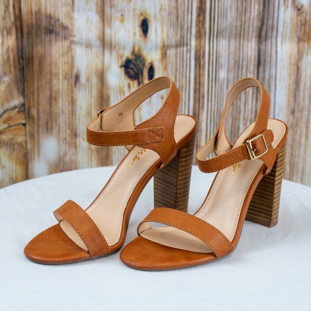 Lulus Tan Sandal Heel